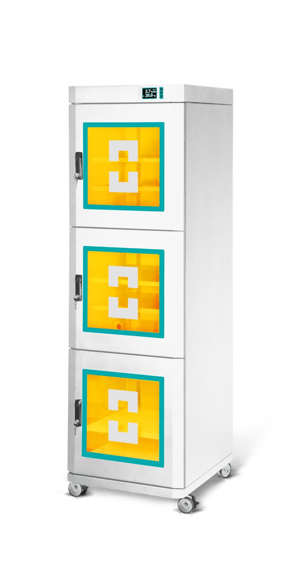 Шкаф сухого хранения с опцией внутренней индикаторной светодиодной подсветки - режим выхода в заданные параметры