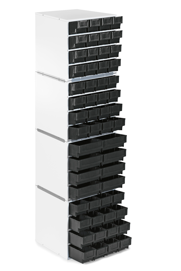 Модульная стационарная стойка для хранения компонентов из 4 сегментов