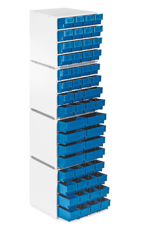 Модульная стационарная стойка для хранения компонентов из 4 сегментов в ESD исполнении