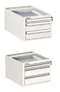Тумбы лабораторные ДР-10/1 ЛАБ RAL 9010/5021, с 10 ящиками